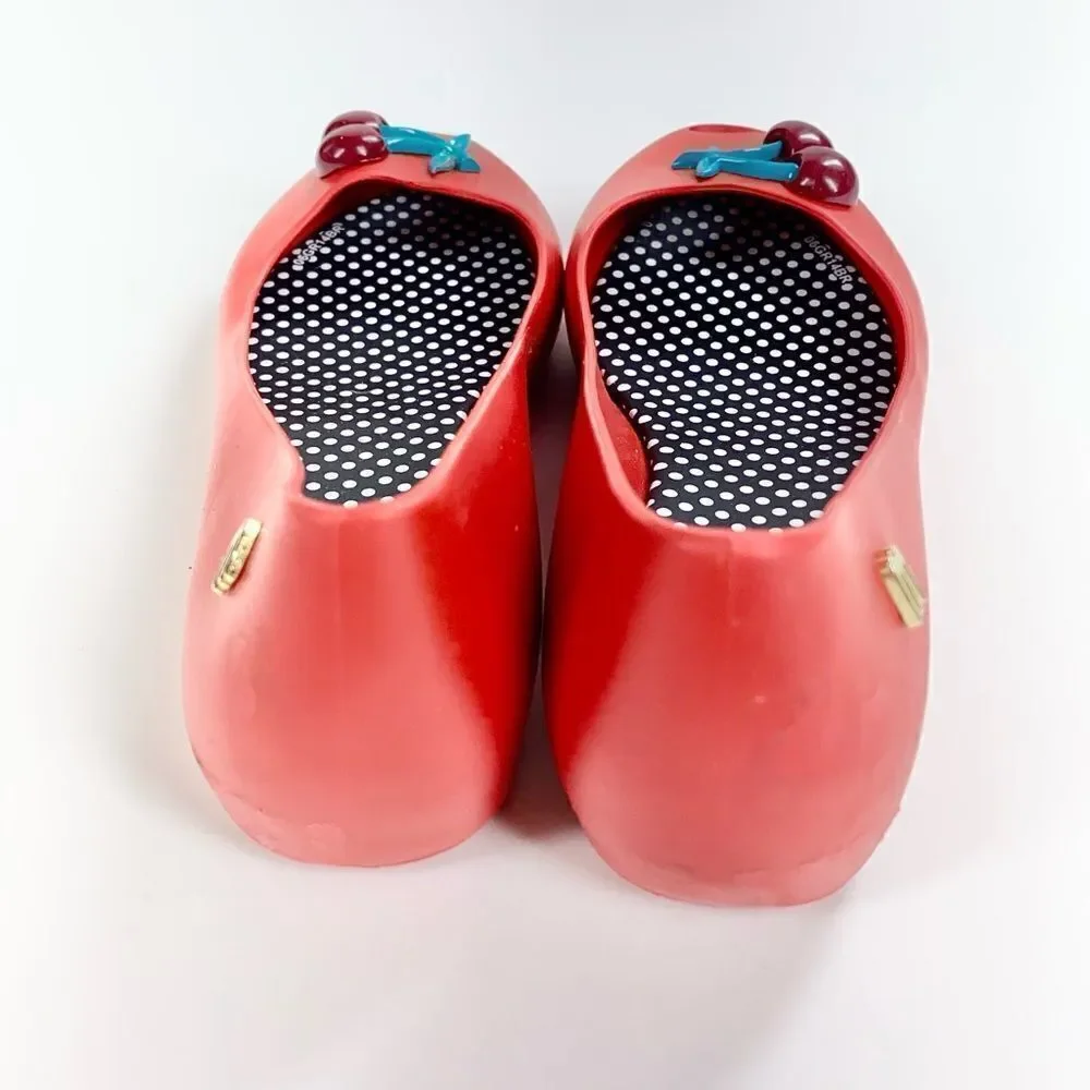 Melissa red cherry ballet flats 1